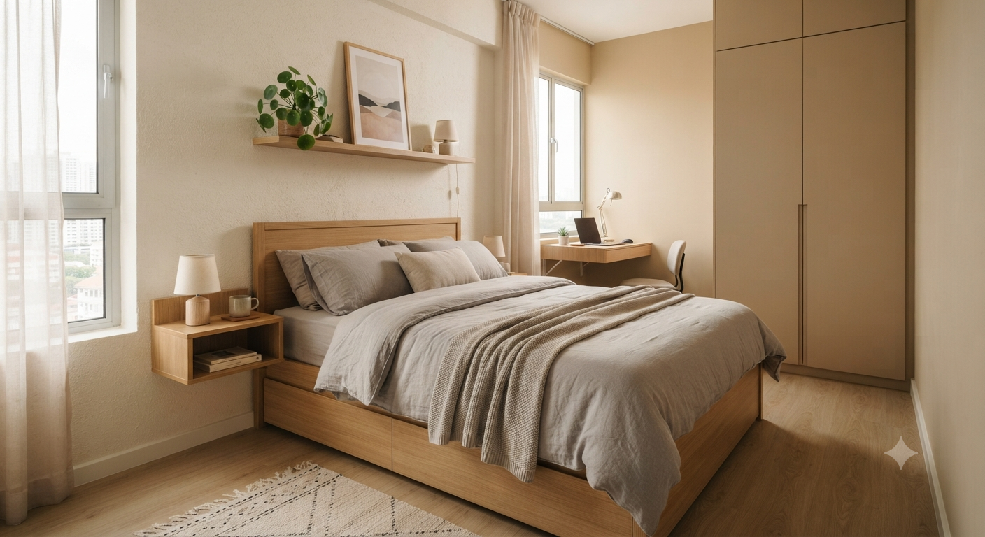Vai trò của việc cân đối chiều rộng giường MDF và không gian phòng nhỏ